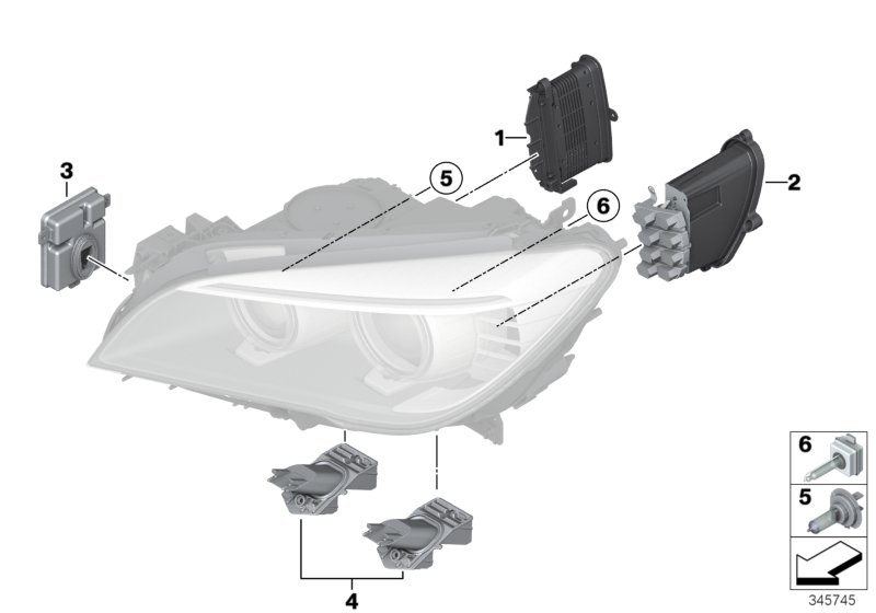 BMW 63127296090 - Vadības iekārta, Apgaismojums autospares.lv