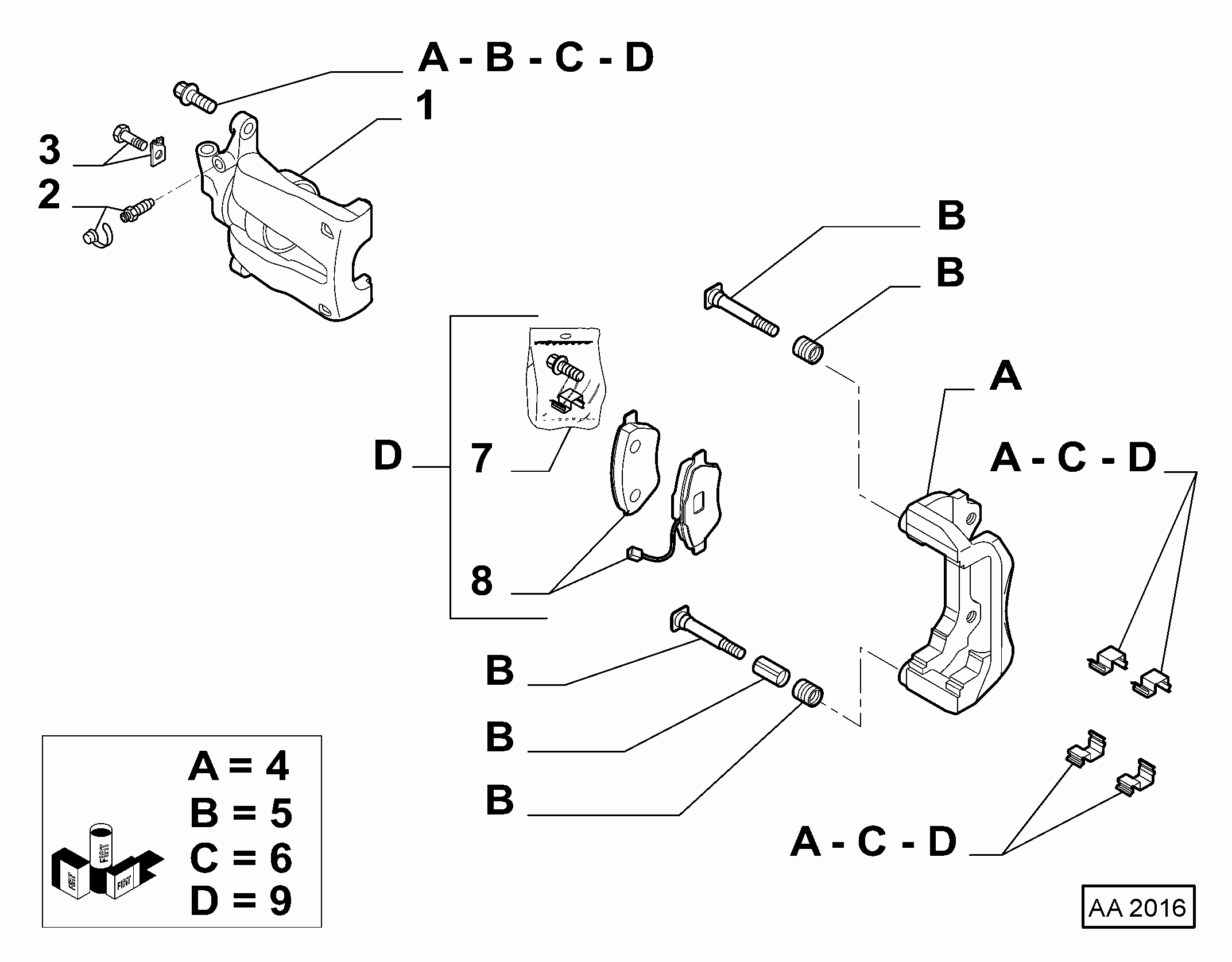 FIAT 77365468 - Brake Pad Set, disc brake www.autospares.lv