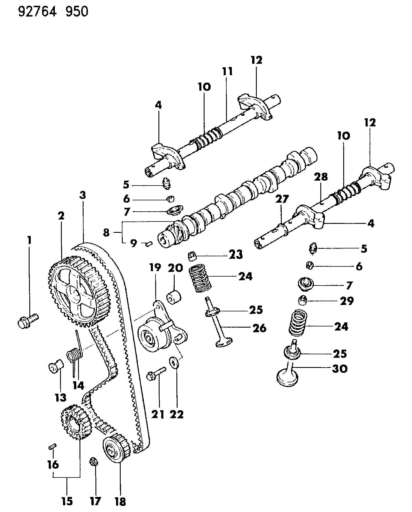 Mitsubishi MD01 1536 - Spriegotājrullītis, Gāzu sadales mehānisma piedziņas siksna autospares.lv