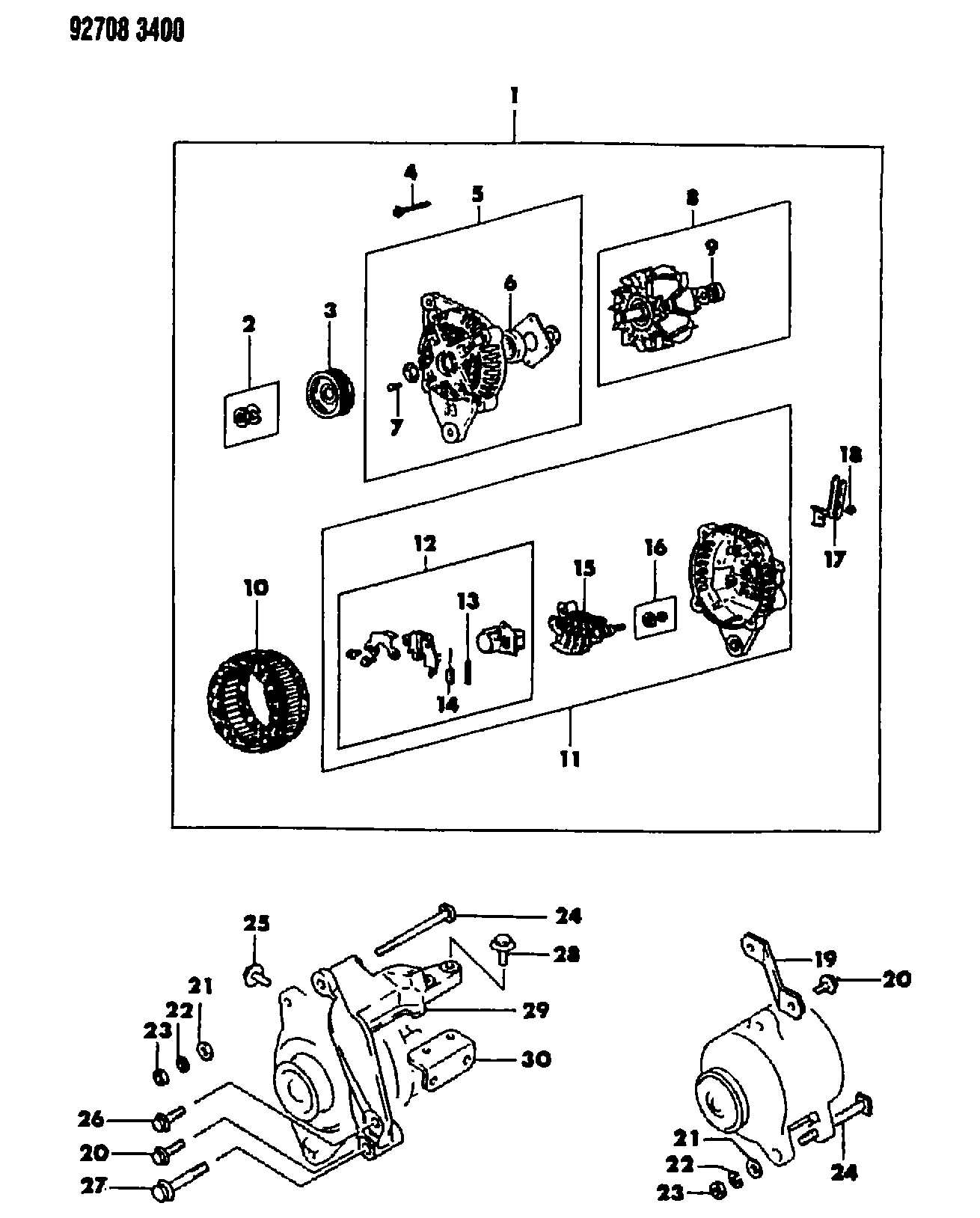 Mitsubishi MD61 1710 - Ģeneratora sprieguma regulators autospares.lv