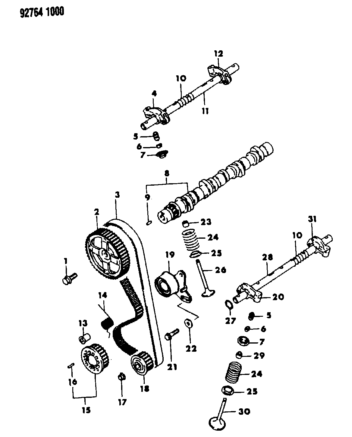 Mitsubishi MD12 9033 - Spriegotājrullītis, Gāzu sadales mehānisma piedziņas siksna www.autospares.lv