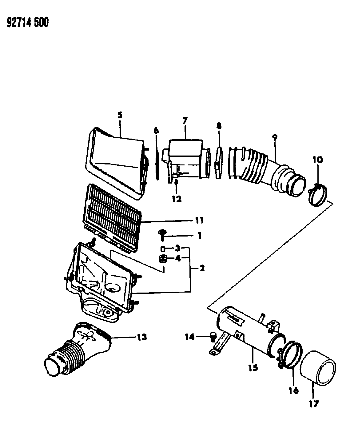 Mitsubishi MD 620472 - Gaisa filtrs www.autospares.lv