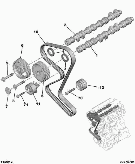 PEUGEOT 0829.A9 - Натяжной ролик, зубчатый ремень ГРМ www.autospares.lv