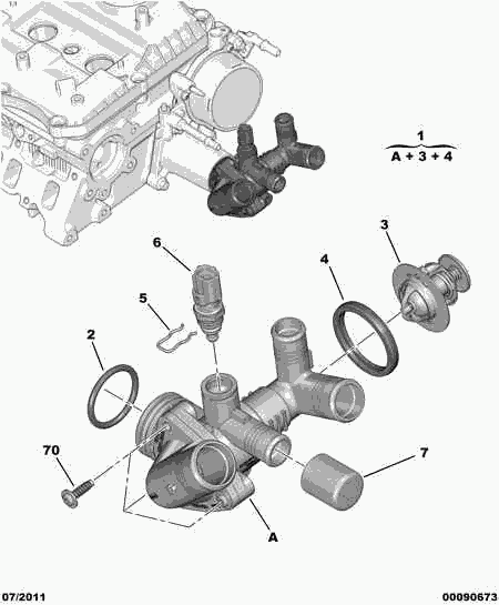 PEUGEOT 96 787 413 80 - Termostats, Dzesēšanas šķidrums autospares.lv