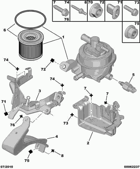 PEUGEOT (DF-PSA) 1906 90 - Топливный фильтр www.autospares.lv