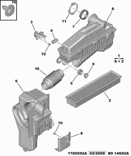 CITROËN/PEUGEOT 1444 PR - Air Filter, engine www.autospares.lv