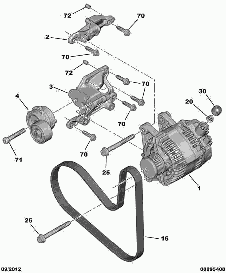 PEUGEOT 96 758 746 80 - Натяжитель, поликлиновый ремень www.autospares.lv