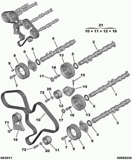 PEUGEOT 0831.V2 - Timing Belt Set www.autospares.lv