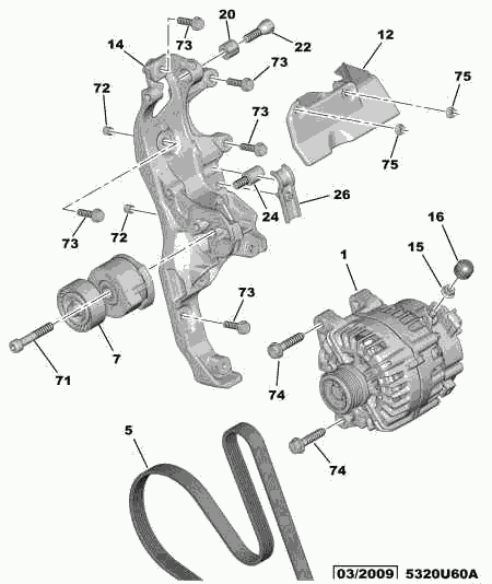 PEUGEOT 5705 KR - Ģenerators autospares.lv