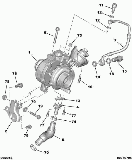 PEUGEOT 0375 P4 - Турбина, компрессор www.autospares.lv