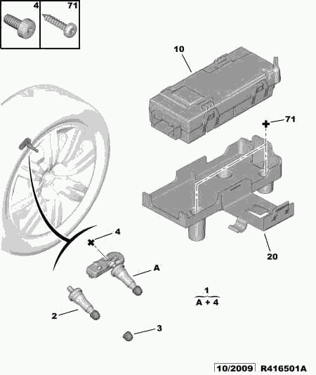 CITROËN 5430 H1 - Wheel Sensor, tyre pressure control system www.autospares.lv