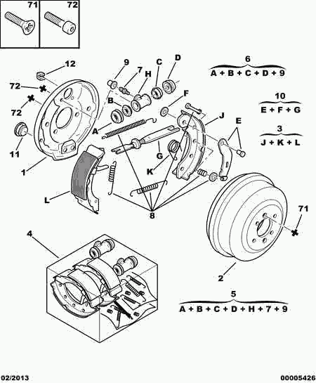 CITROËN 4241 K8 - Bremžu loku komplekts autospares.lv