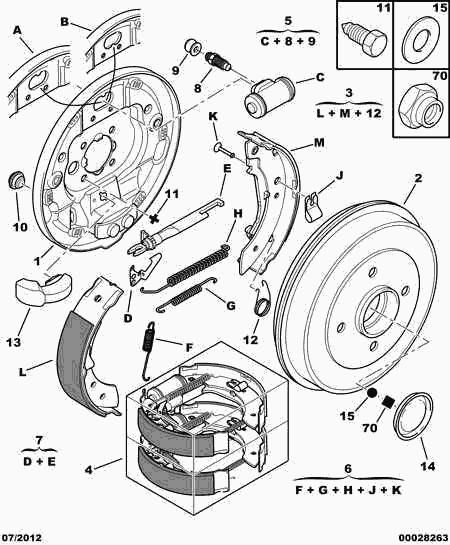 PEUGEOT 4242 08 - Brake Shoe Set www.autospares.lv