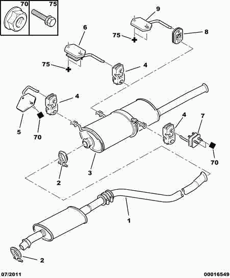 CITROEN 1755 82 - EXHAUST PIPE BRACKET autospares.lv