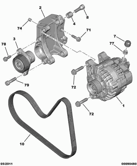 PEUGEOT (DF-PSA) 5751 G7 - Натяжитель, поликлиновый ремень www.autospares.lv