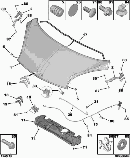 PEUGEOT 6822 N5 - Moldings / aizsarguzlika autospares.lv