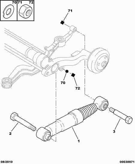 PEUGEOT 5206.F8 - Shock Absorber www.autospares.lv