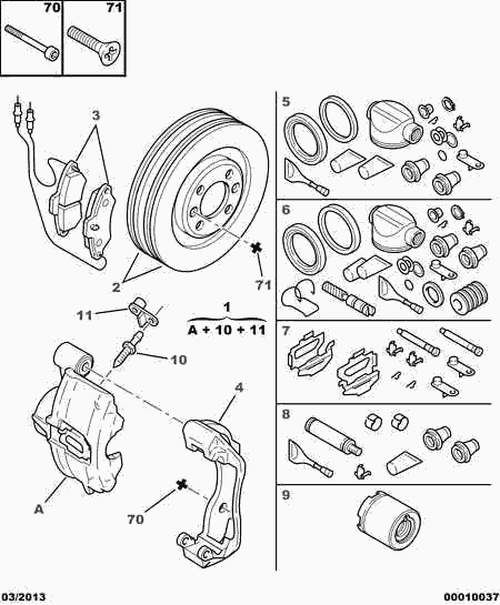 PEUGEOT 4252 91 - Тормозные колодки, дисковые, комплект www.autospares.lv