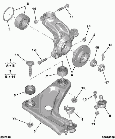 CITROËN 3520 W7 - Neatkarīgās balstiekārtas svira, Riteņa piekare autospares.lv