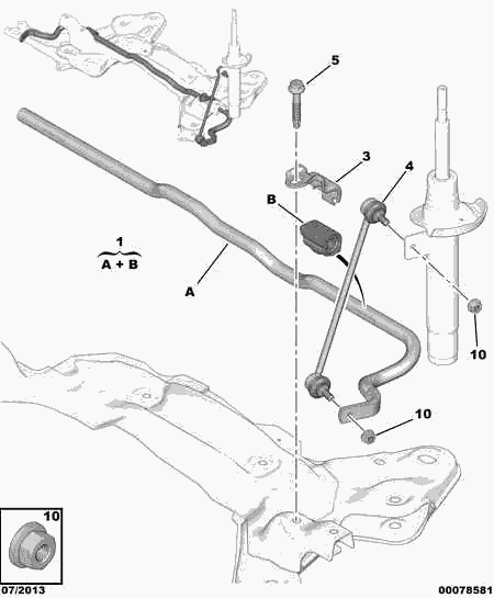 PEUGEOT (DF-PSA) 5087.71 - Rod / Strut, stabiliser www.autospares.lv