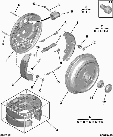 Hyundai 4241 P1 - BRAKESHOE SET www.autospares.lv