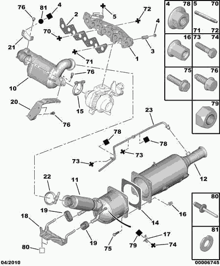 PEUGEOT 1713.75 - Savienojošie elementi, Izplūdes gāzu sistēma www.autospares.lv