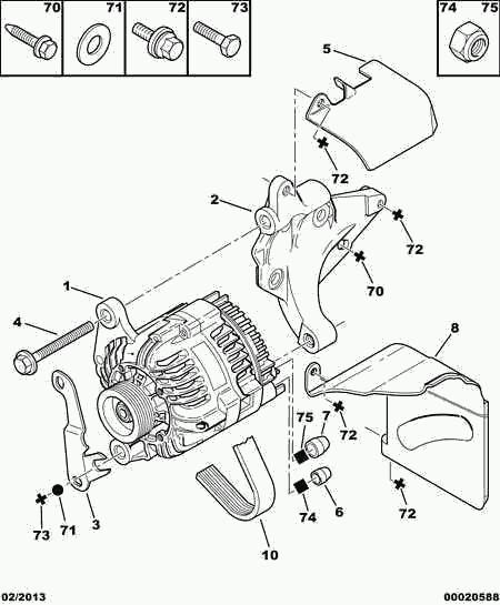 PEUGEOT 5705.1J - Alternator www.autospares.lv