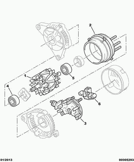 CITROËN 5725 G8 - Gultnis piedziņas pusē, Ģenerators www.autospares.lv