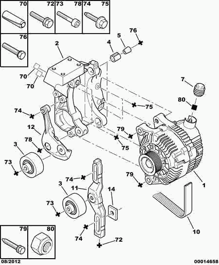 PEUGEOT 5705 AN - Ģenerators autospares.lv