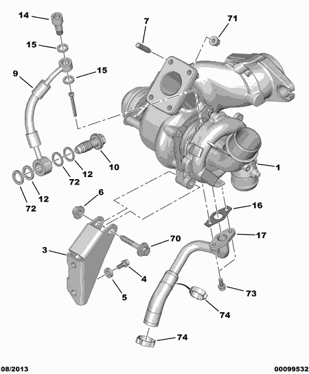 PEUGEOT 0375 J4 - Турбина, компрессор www.autospares.lv