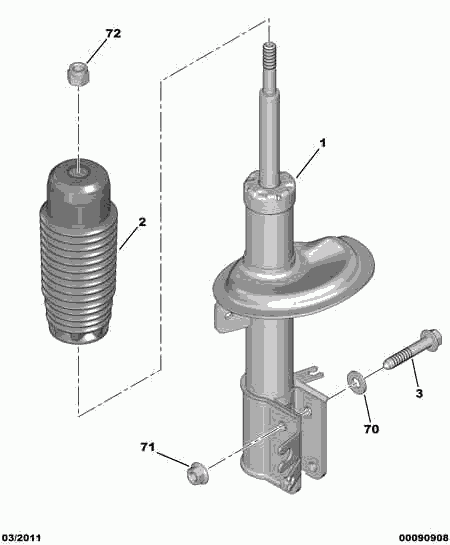 CITROËN 5208 32 - Shock Absorber www.autospares.lv