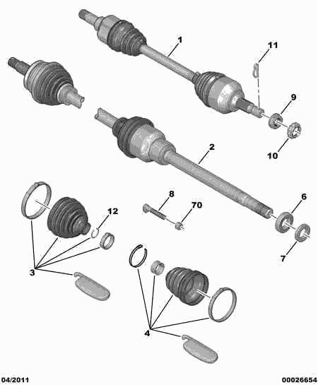 CITROËN/PEUGEOT 3272 JE - Drive Shaft www.autospares.lv