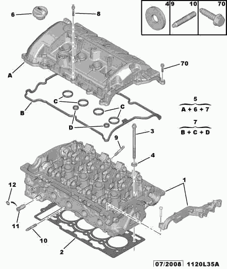 PEUGEOT 0249.F4 - Gasket Set, cylinder head cover www.autospares.lv