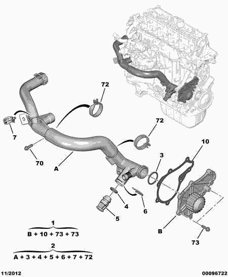 CITROËN/PEUGEOT 16 094 176 80 - Водяной насос + комплект зубчатого ремня ГРМ www.autospares.lv