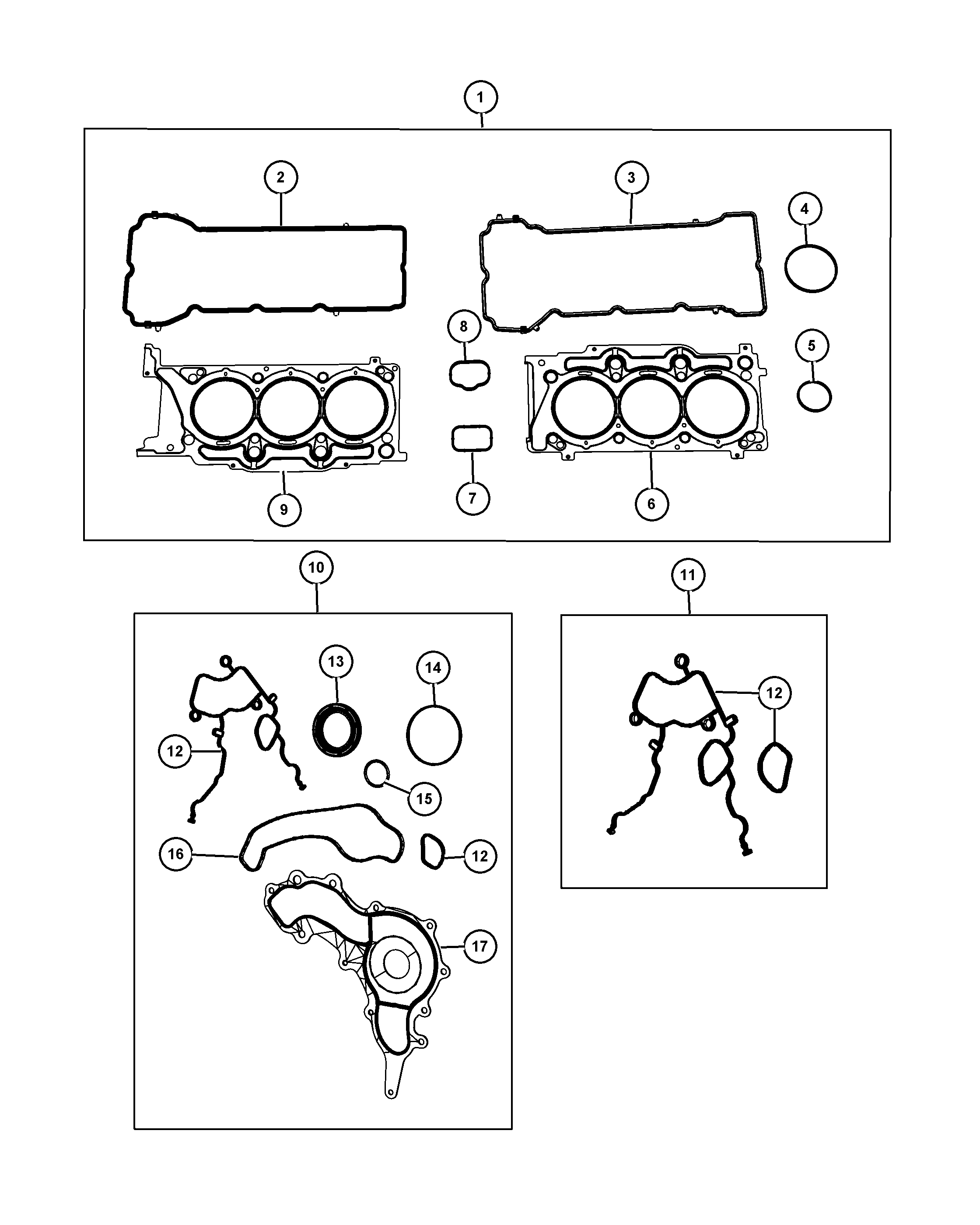 RAM 68078 540AB - GASKET KIT ENGINE UPPER www.autospares.lv