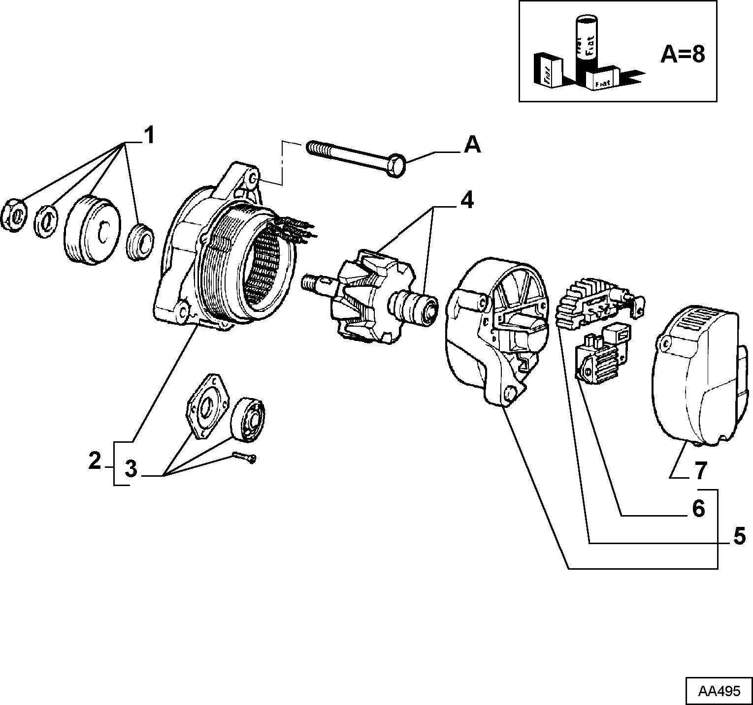 Alfa Romeo 9948688 - Генератор www.autospares.lv