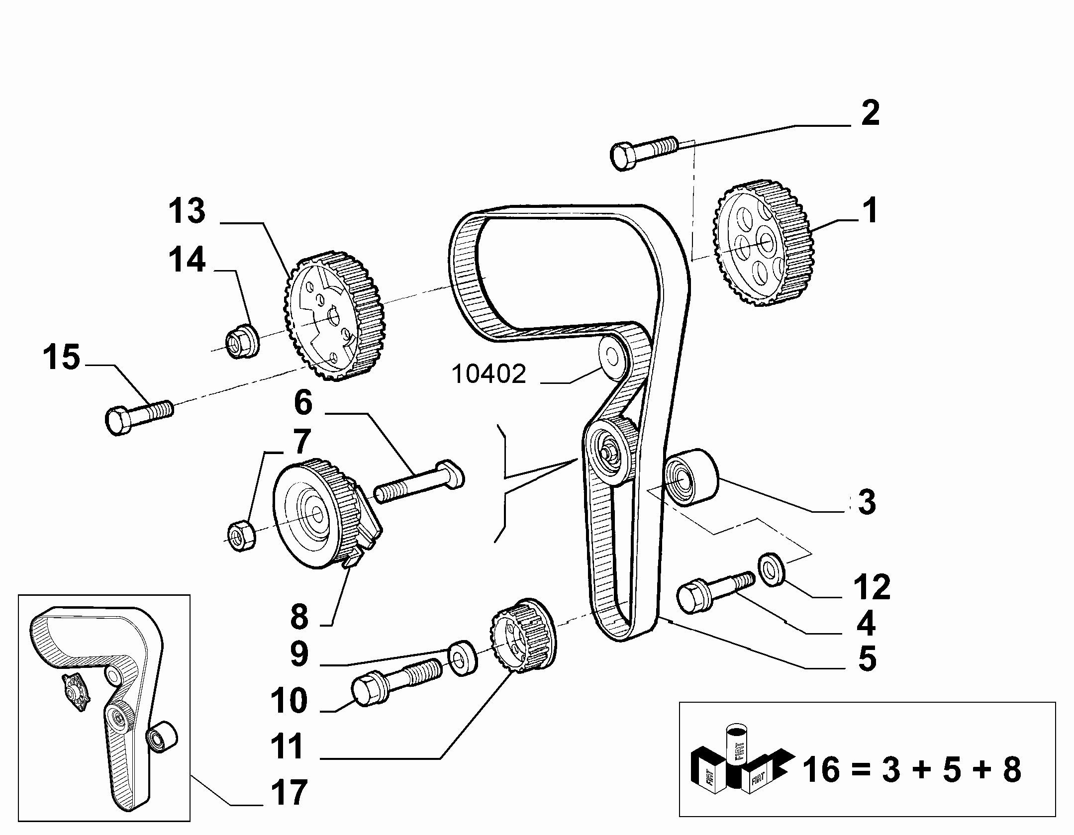 FIAT 71736714 - Timing Belt Set www.autospares.lv