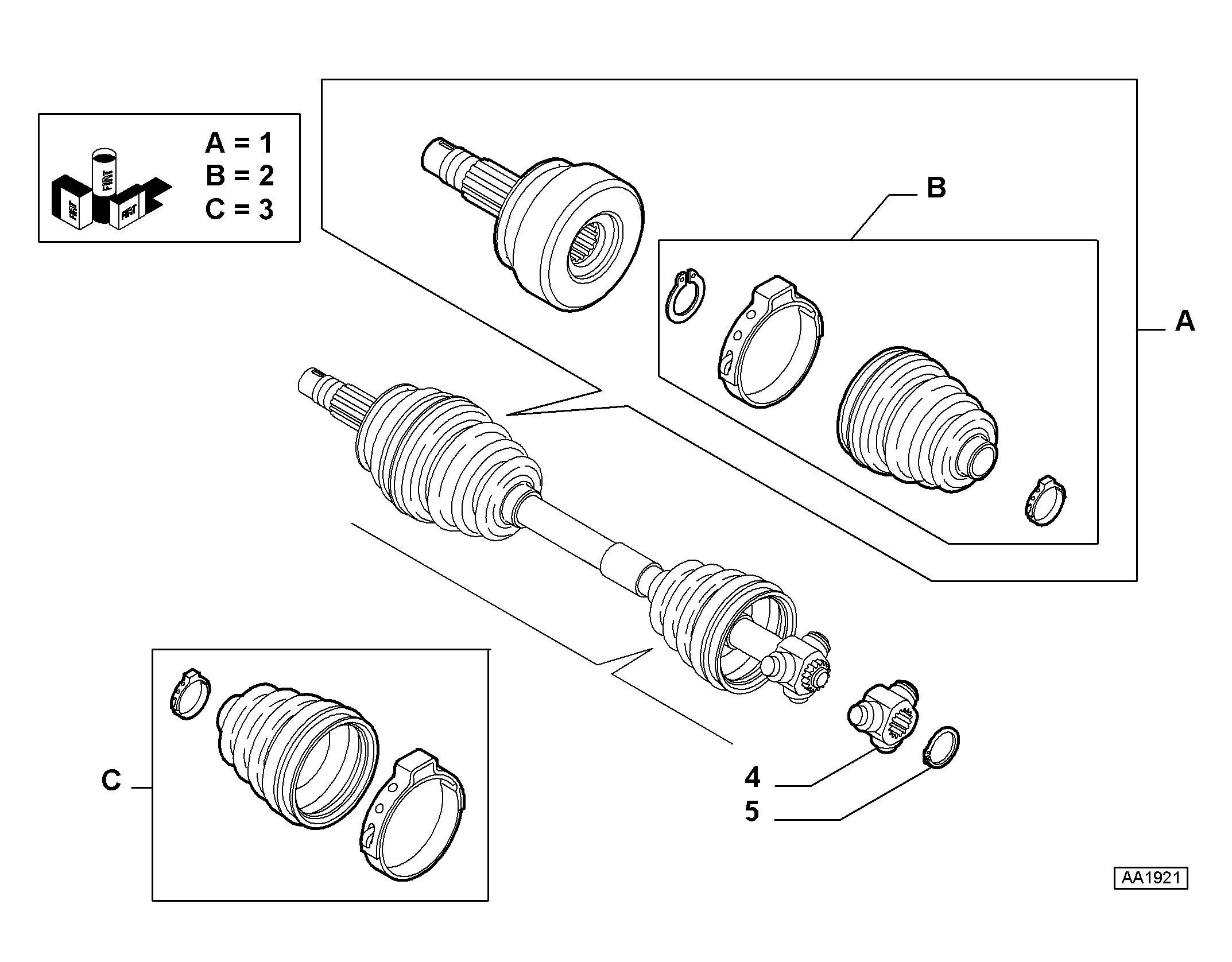 FIAT 46308669 - Putekļusargs, Piedziņas vārpsta autospares.lv