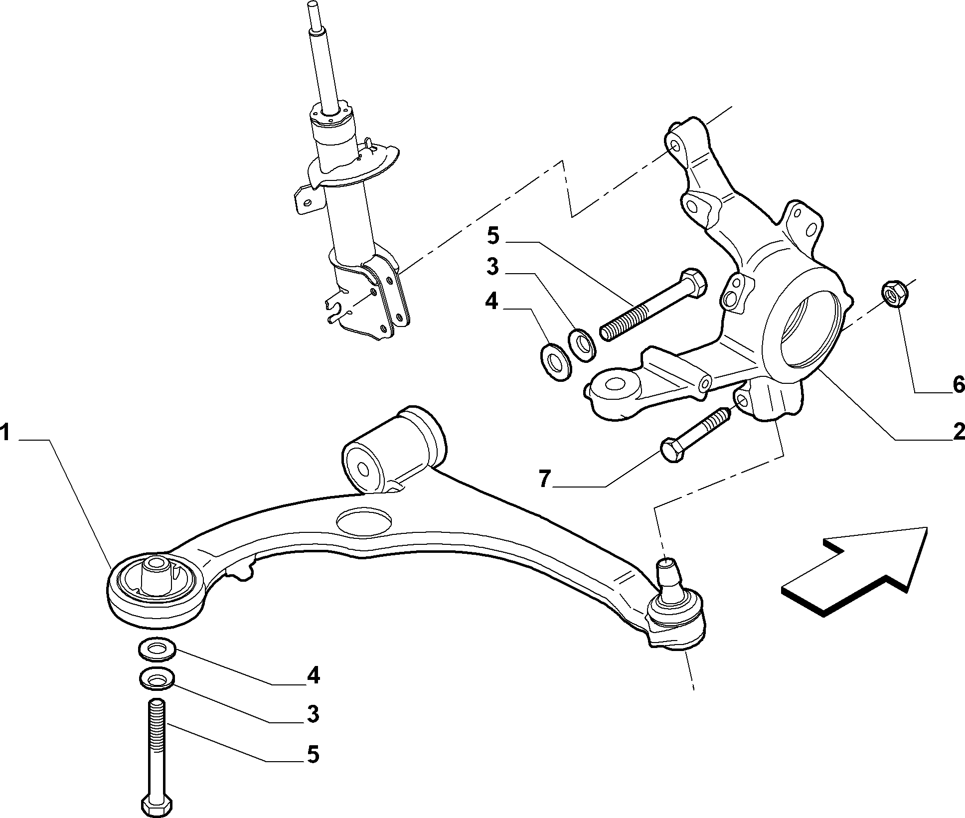 Chrysler 51827736 - Neatkarīgās balstiekārtas svira, Riteņa piekare autospares.lv