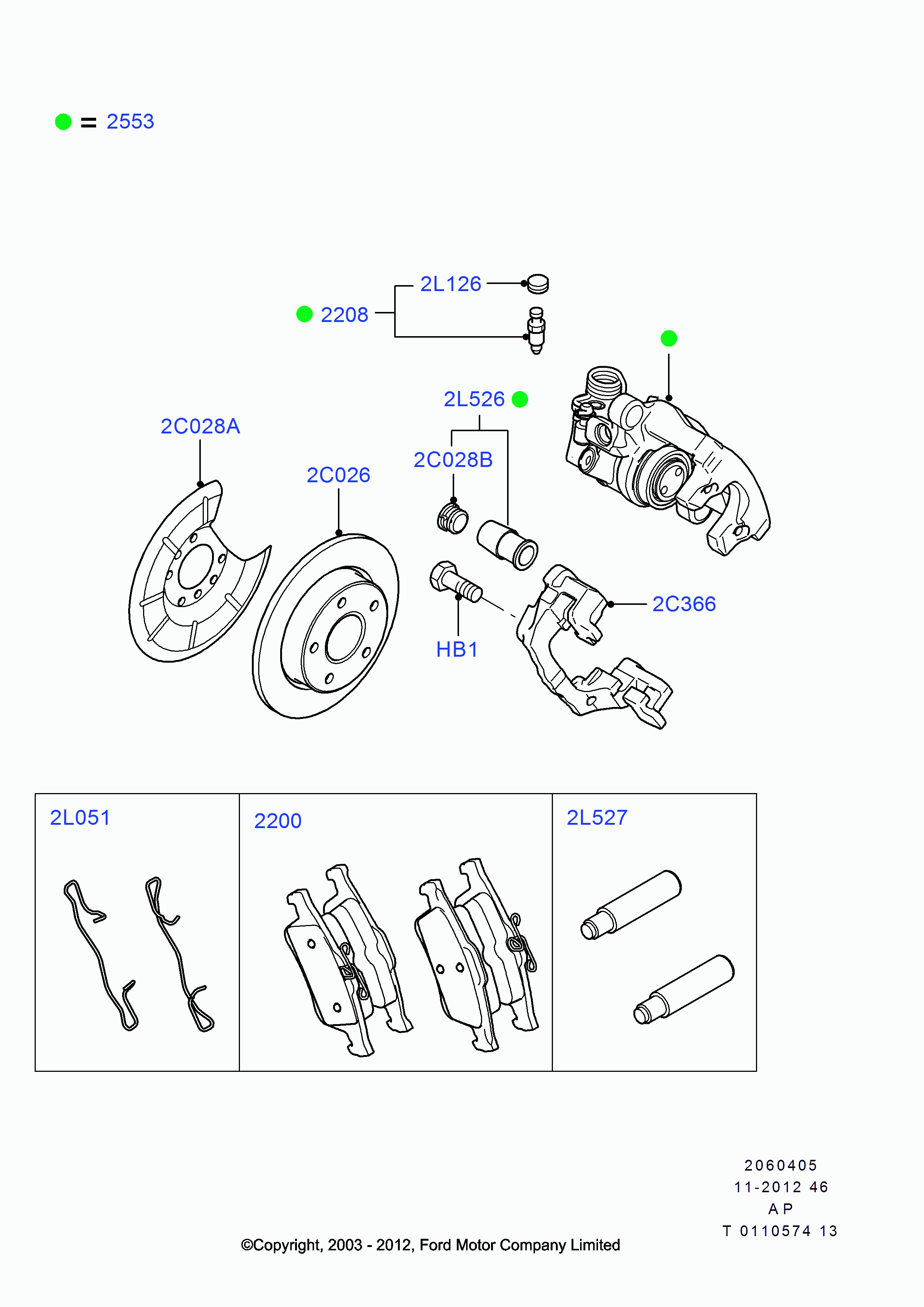 FORD 1360254 - Bremžu uzliku kompl., Disku bremzes autospares.lv