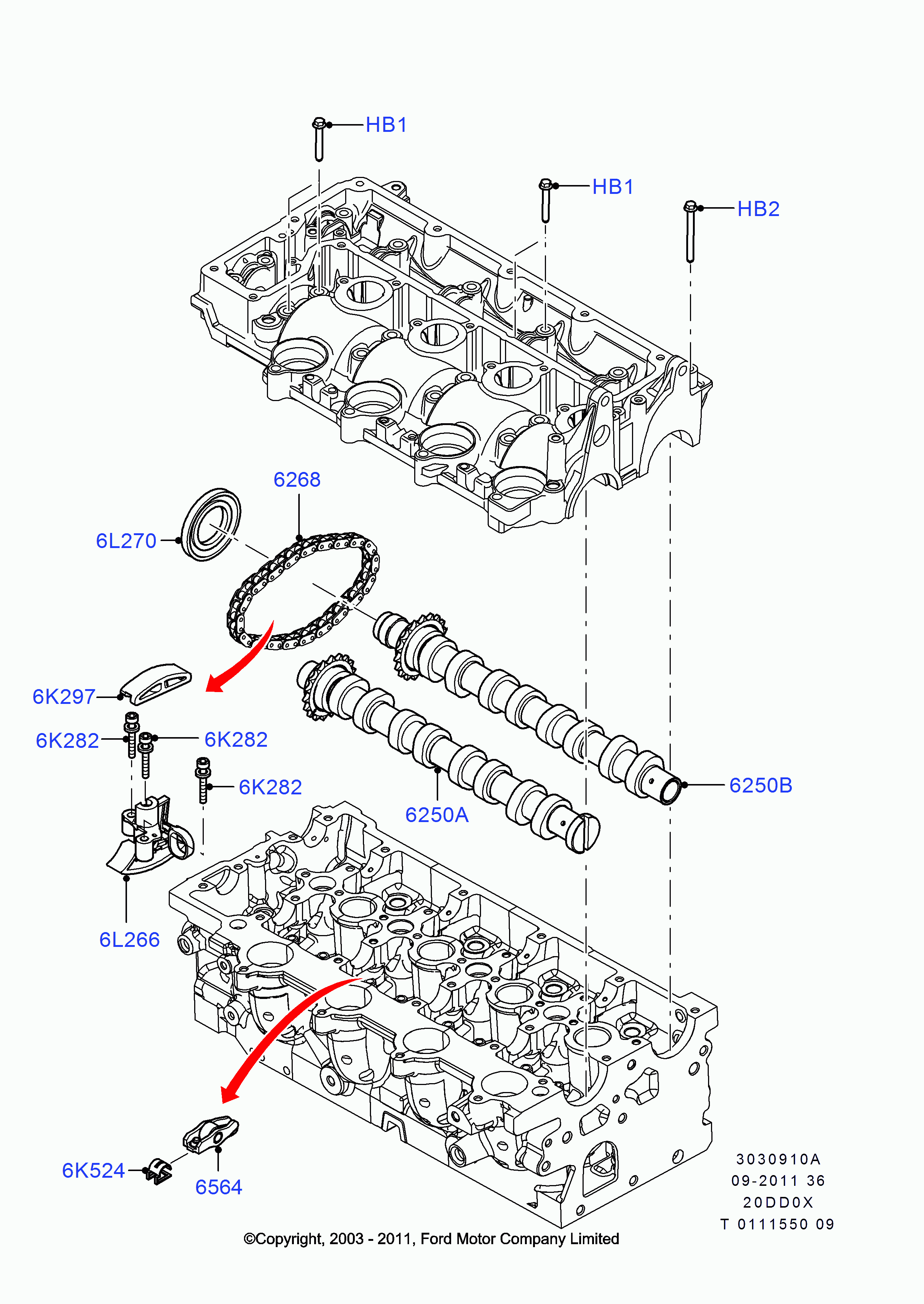 FORD 1 231 971 - Комплект цепи привода распредвала www.autospares.lv