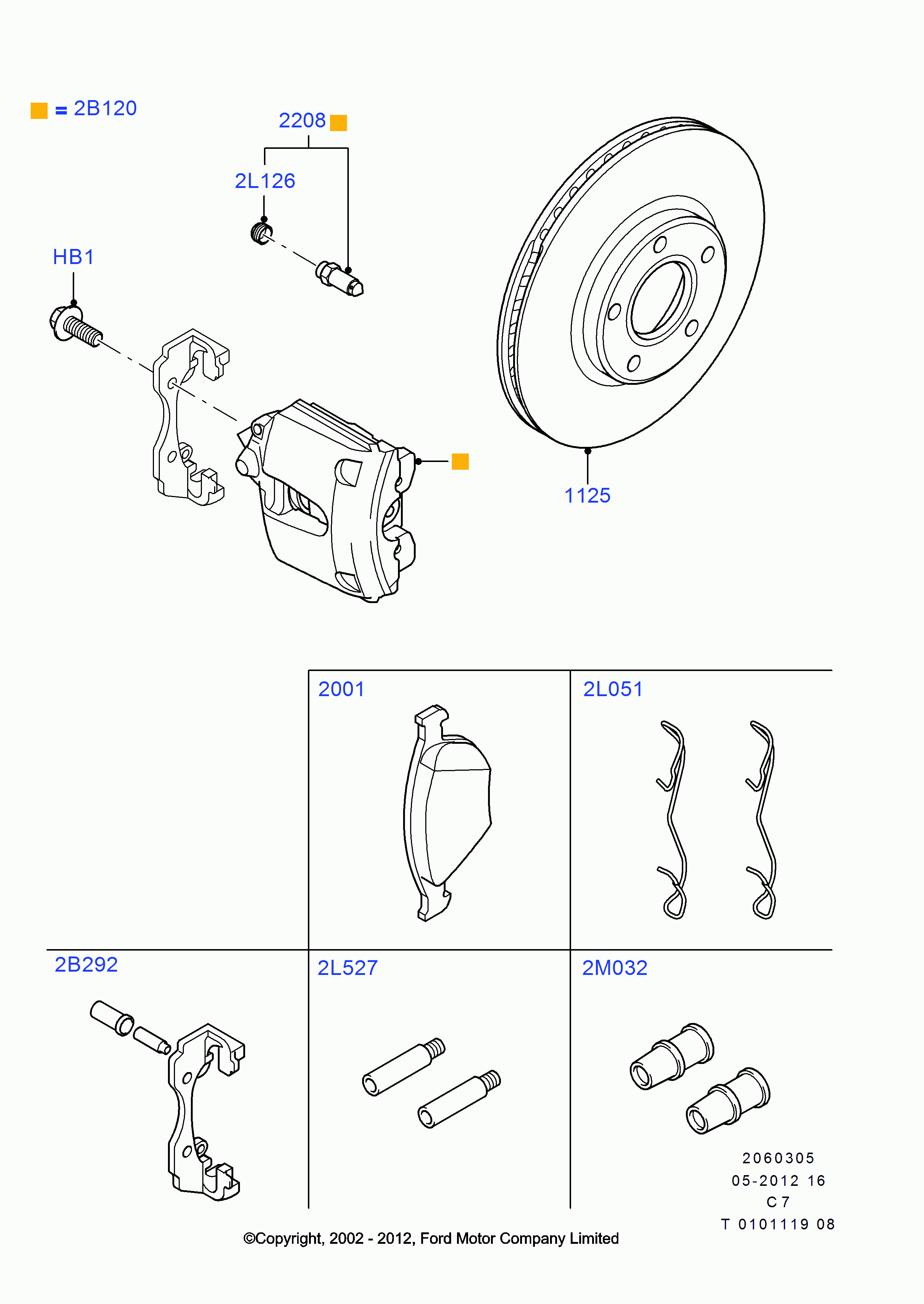 FORD 4387362 - Комплектующие для колодок дискового тормоза www.autospares.lv