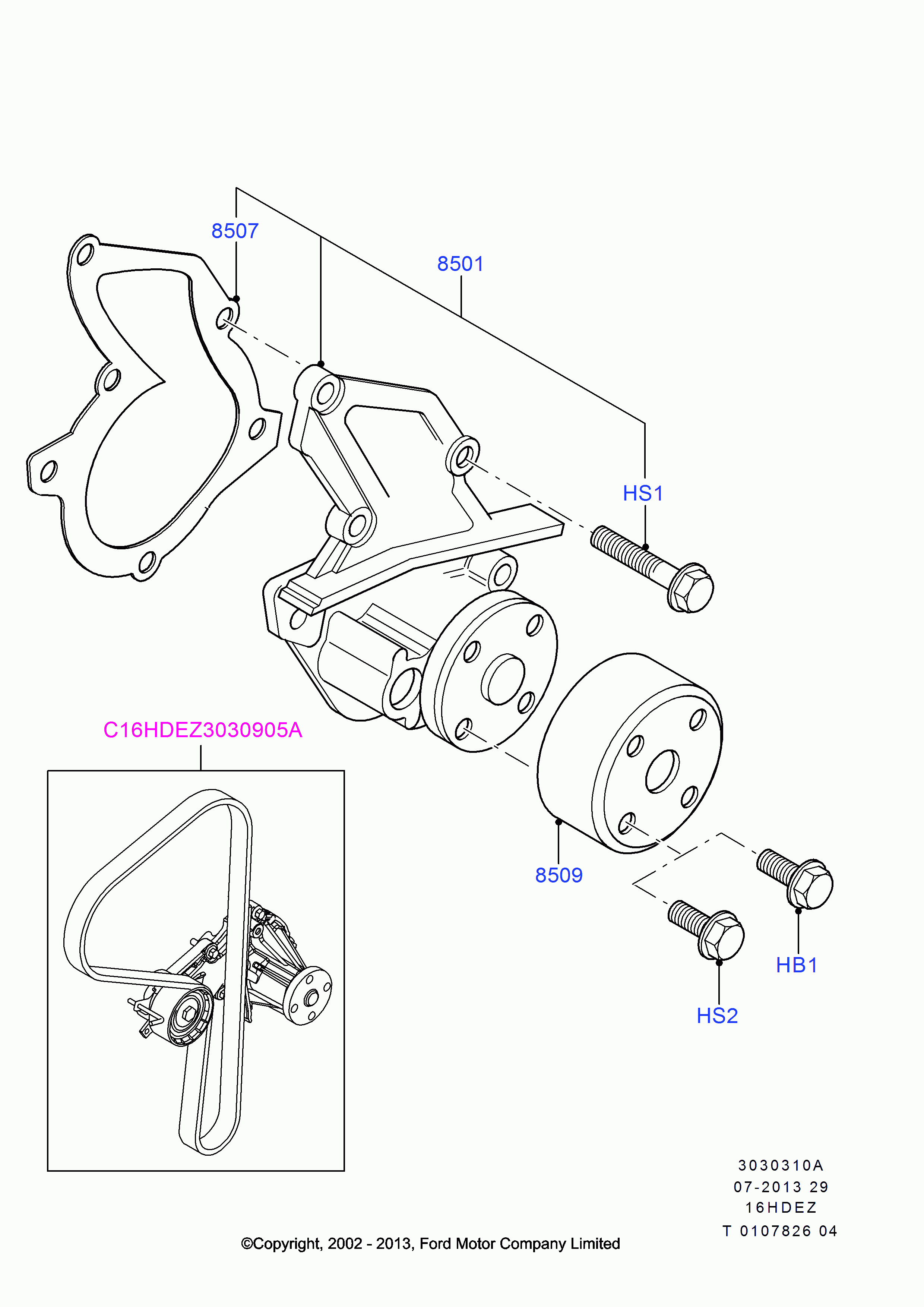 FORD 1 472 865 - Blīve, Ūdenssūknis autospares.lv