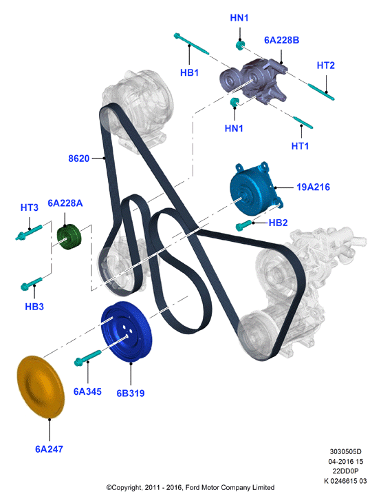 FORD 1895944 - Parazīt / Vadrullītis, Ķīļrievu siksna autospares.lv