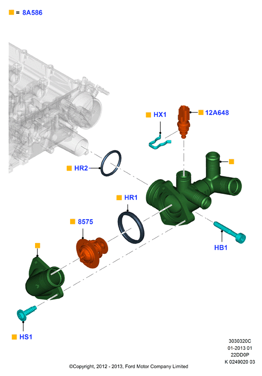 FORD 1 731 770 - Termostats, Dzesēšanas šķidrums www.autospares.lv