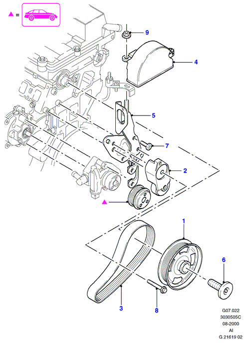 FORD 1332732 - Ķīļrievu siksna www.autospares.lv