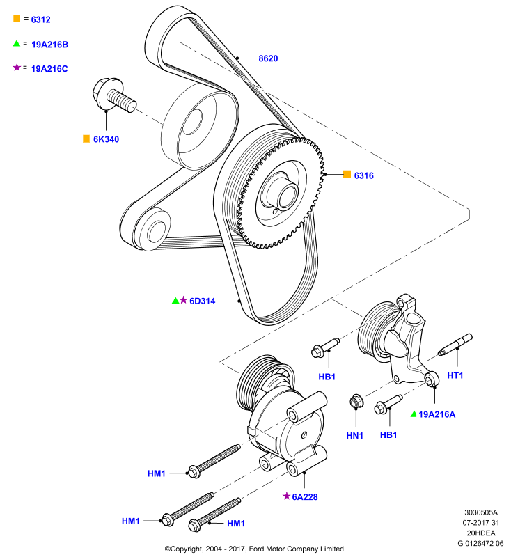 FORD 1760376 - Поликлиновой ремень www.autospares.lv