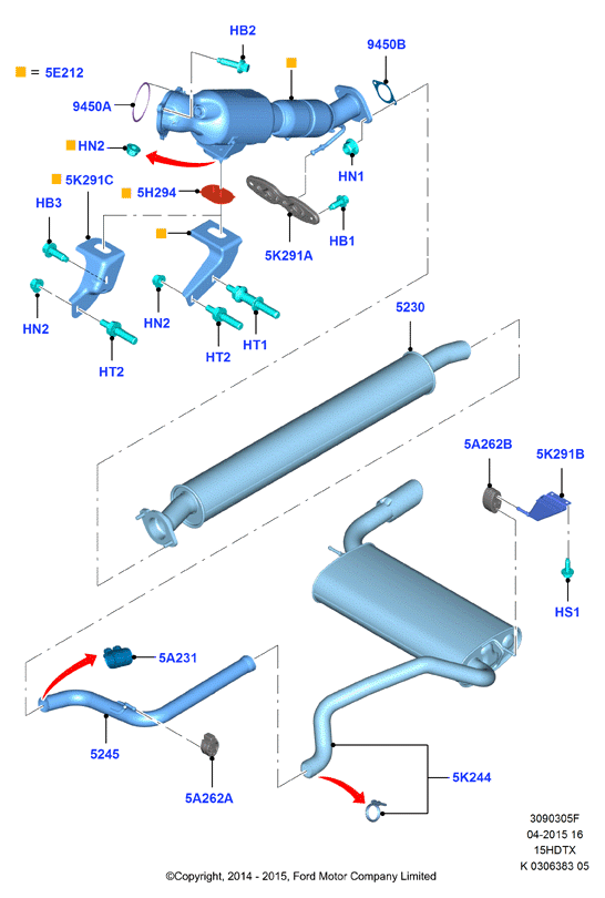 FORD 1 854 892 - Savienojošie elementi, Izplūdes gāzu sistēma www.autospares.lv