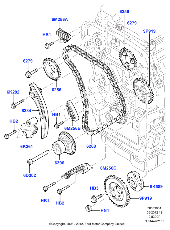 FORD 1682478 - Sadales vārpstas piedziņas ķēdes komplekts autospares.lv