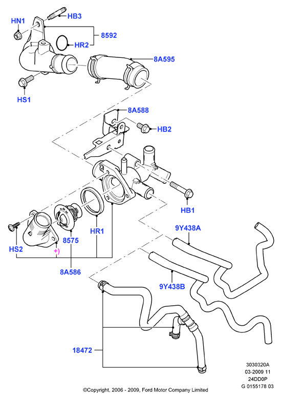 FORD USA 1096283 - Termostats, Dzesēšanas šķidrums www.autospares.lv